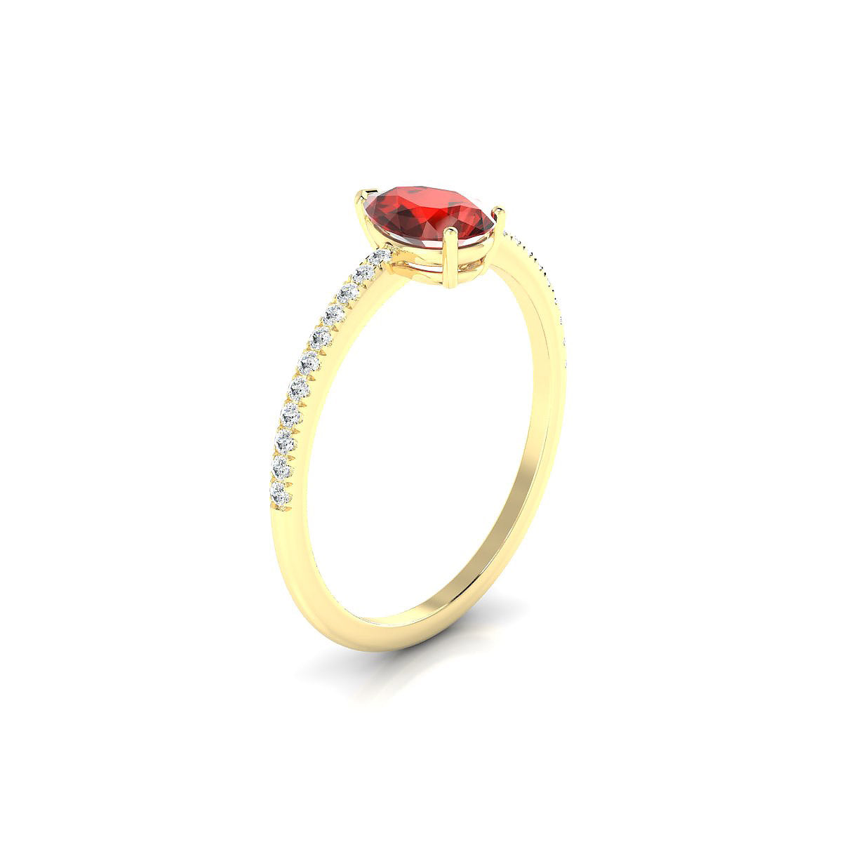 Timeless | 18k Yellow Gold 7 x 5 mm Pear Garnet Ring