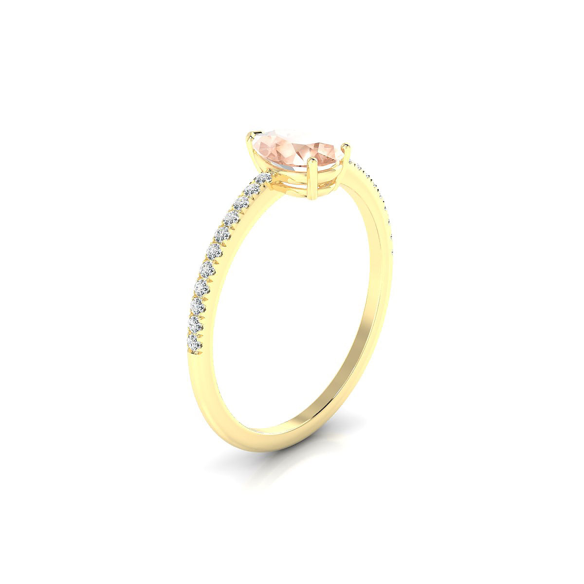 Timeless | 18k Yellow Gold 7 x 5 mm Pear Morganite Ring