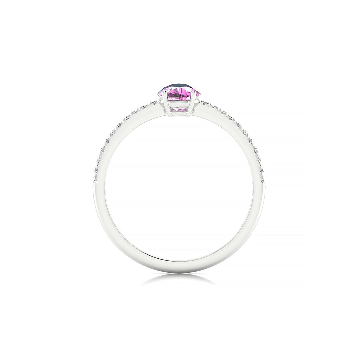 Timeless | 18k White Gold 7 x 5 mm Pear Pink Sapphire Ring