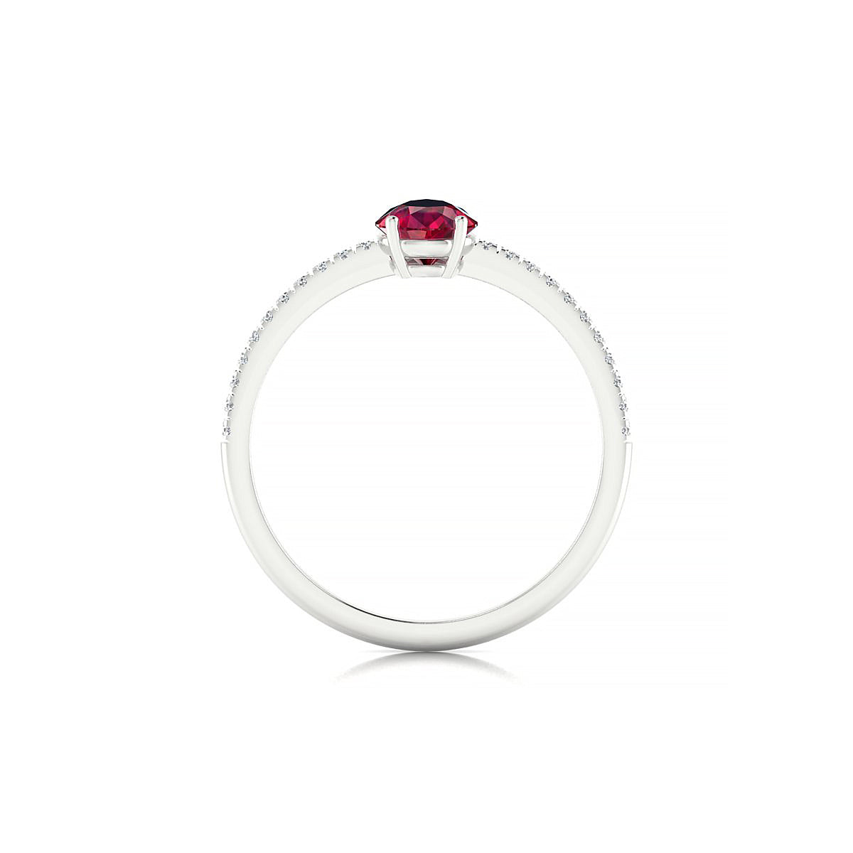 Timeless | 18k White Gold 7 x 5 mm Pear Ruby Ring