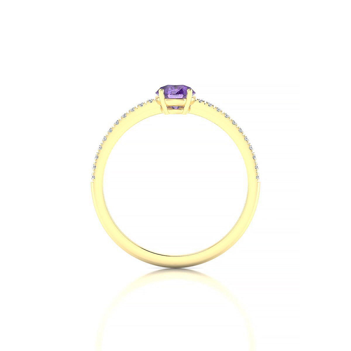 Timeless | 18k Yellow Gold 7 x 5 mm Pear Amethyst Ring