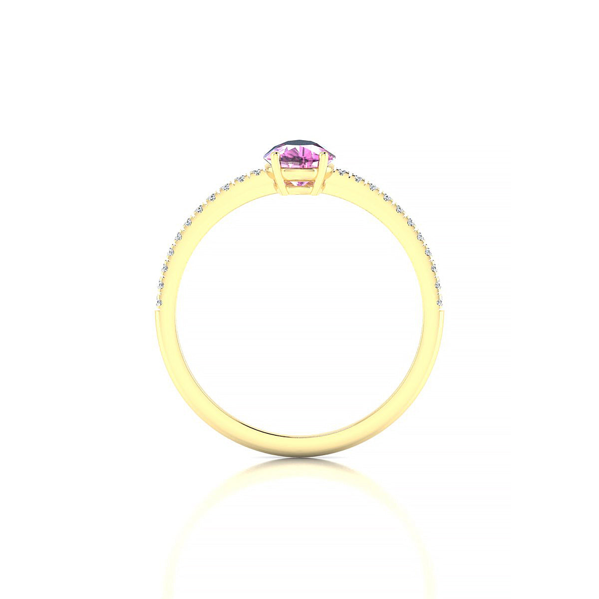 Timeless | 18k Yellow Gold 7 x 5 mm Pear Pink Sapphire Ring