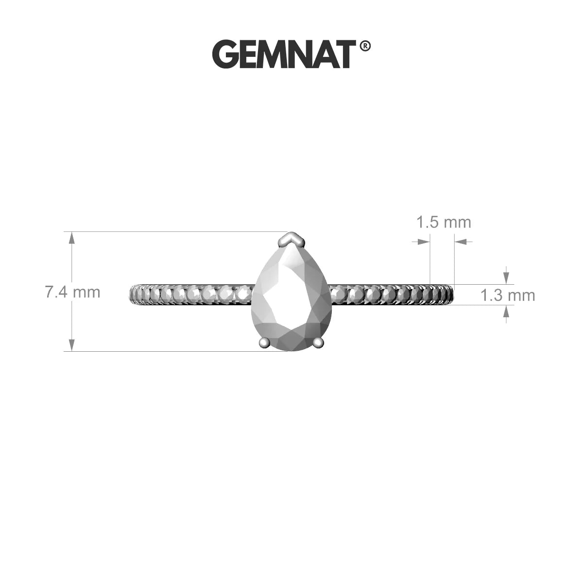 Timeless | 18k White Gold 7 x 5 mm Pear Diamond Ring