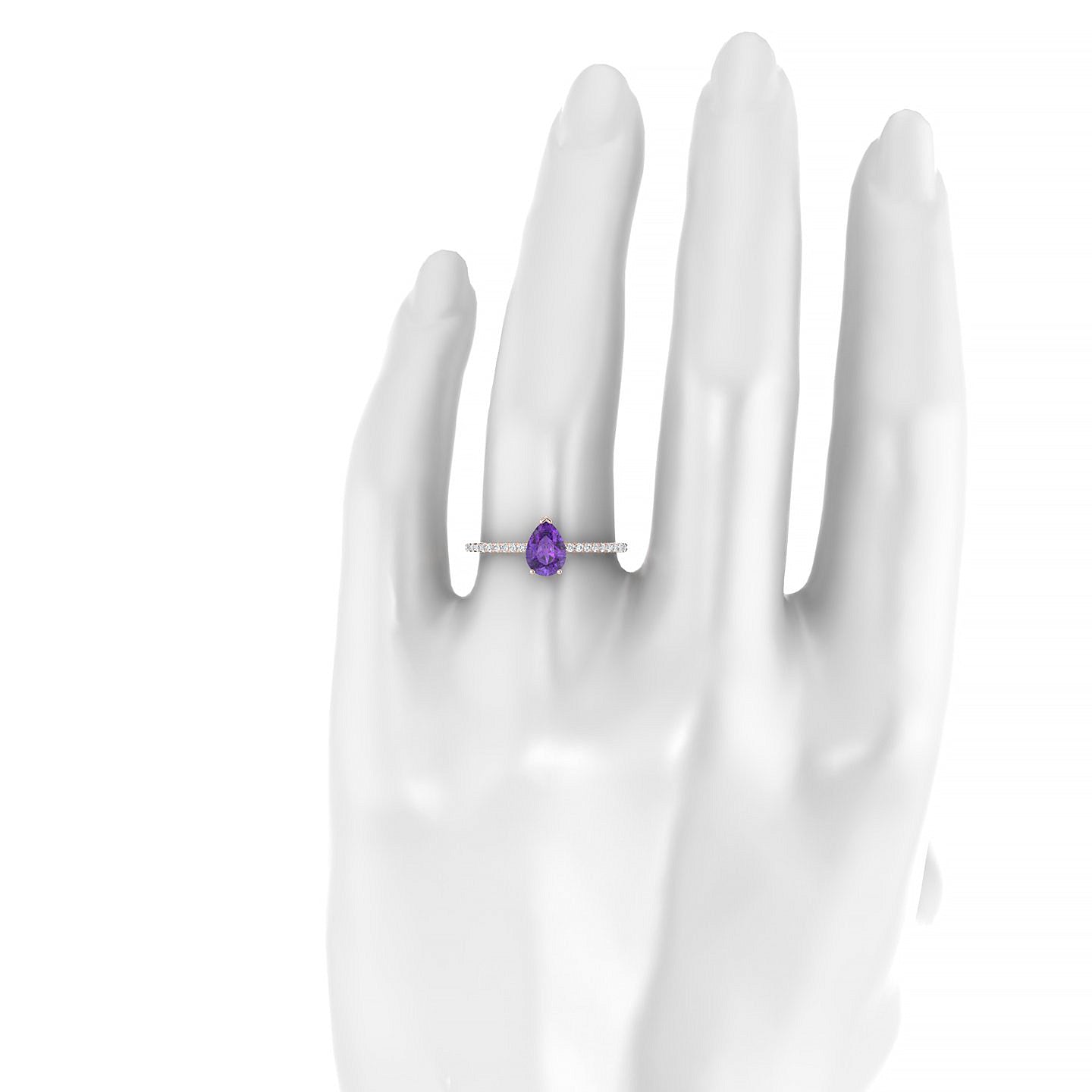 Timeless | 18k Rose Gold 7 x 5 mm Pear Amethyst Ring