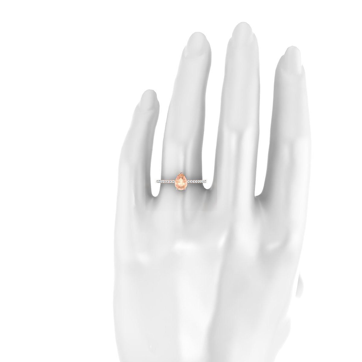 Timeless | 18k Rose Gold 7 x 5 mm Pear Morganite Ring