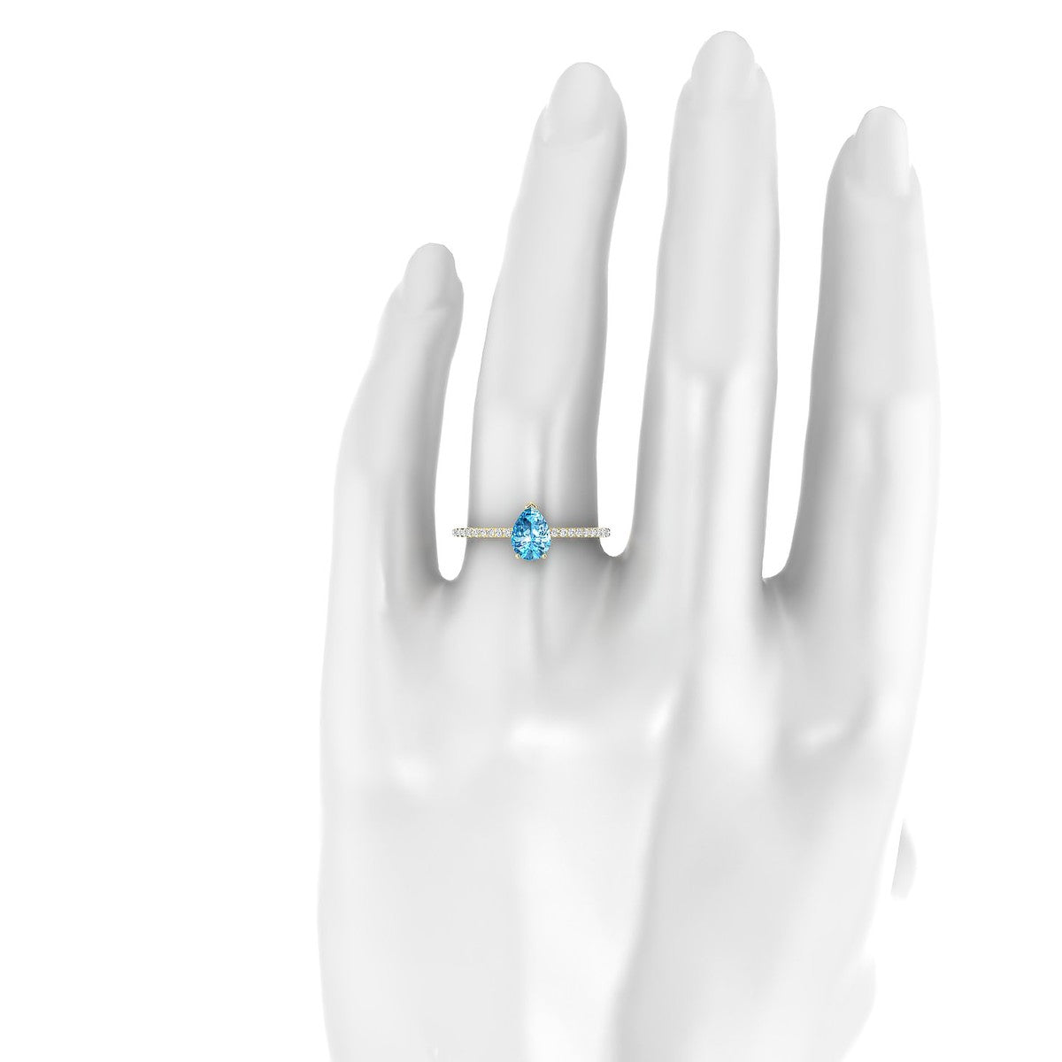Timeless | 18k Yellow Gold 7 x 5 mm Pear Topaz Ring