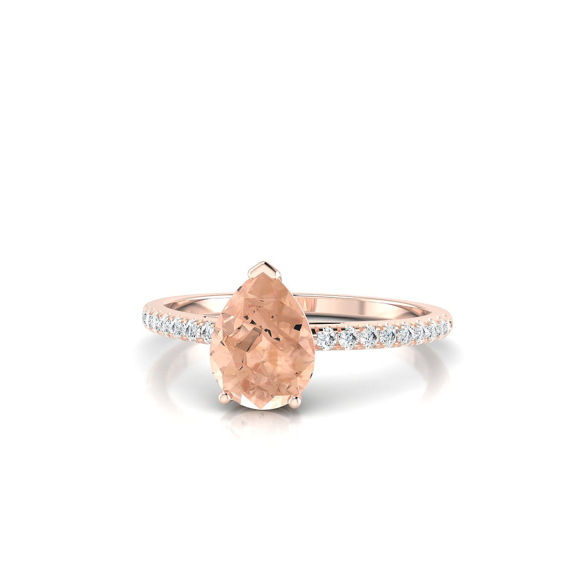 Timeless | 18k Rose Gold 8 x 6 mm Pear Morganite Ring