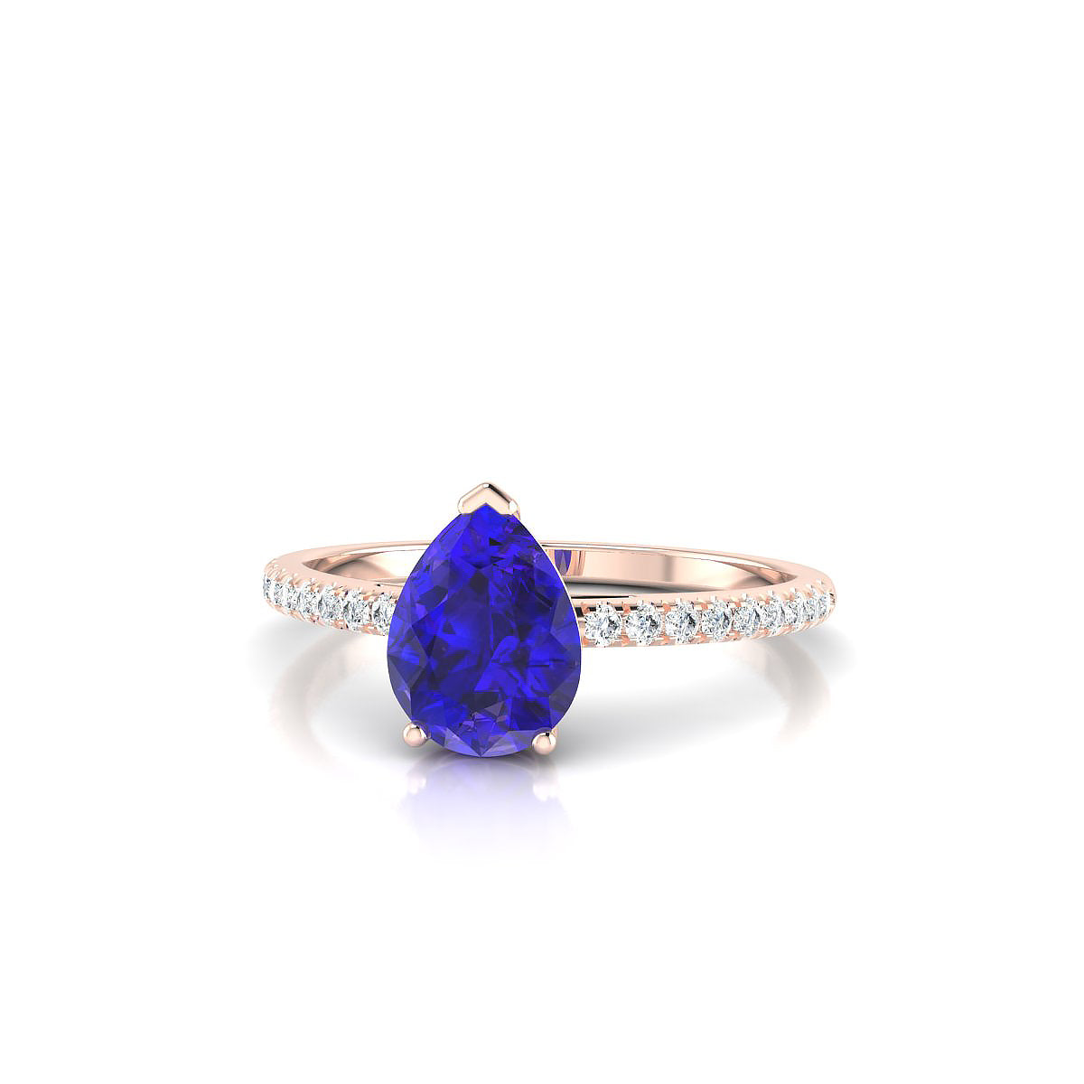 Timeless | 18k Rose Gold 8 x 6 mm Pear Tanzanite Ring