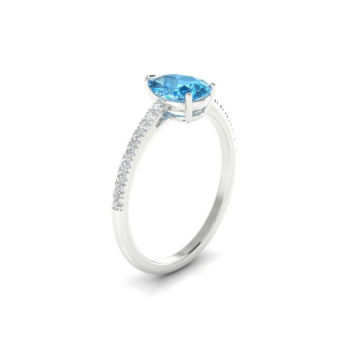 Timeless | 18k White Gold 8 x 6 mm Pear Topaz Ring