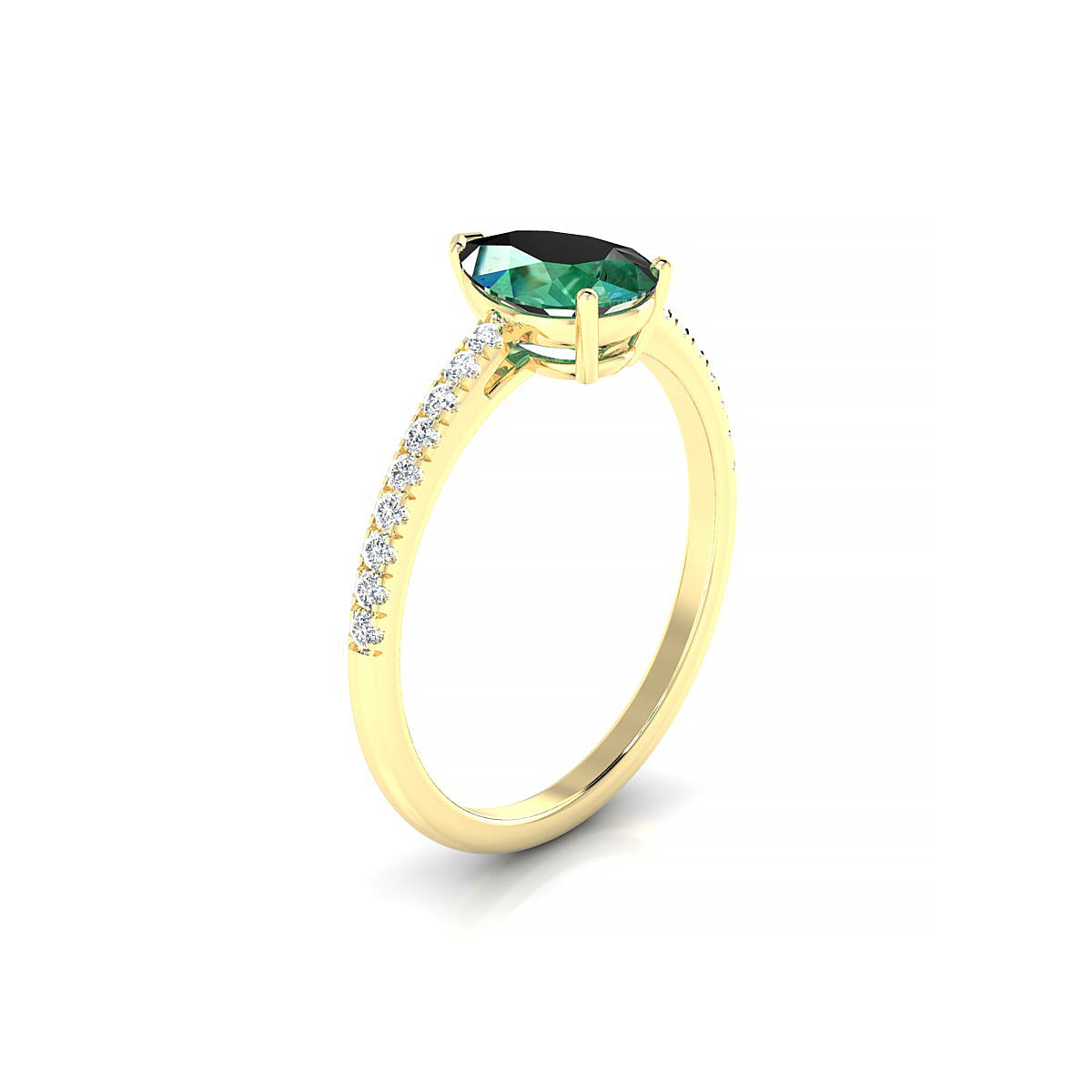 Timeless | 18k Yellow Gold 8 x 6 mm Pear Emerald Ring