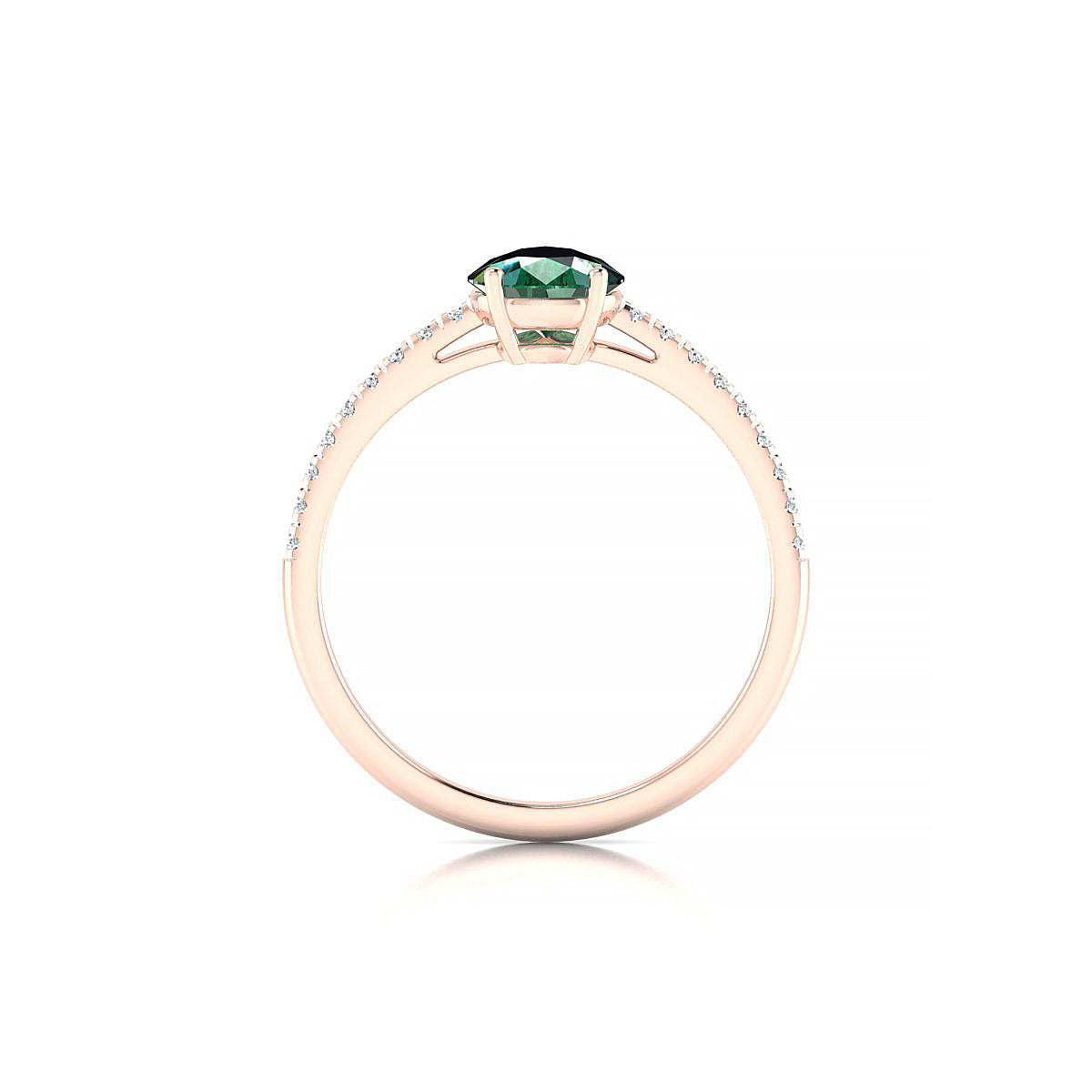 Timeless | 18k Rose Gold 8 x 6 mm Pear Emerald Ring