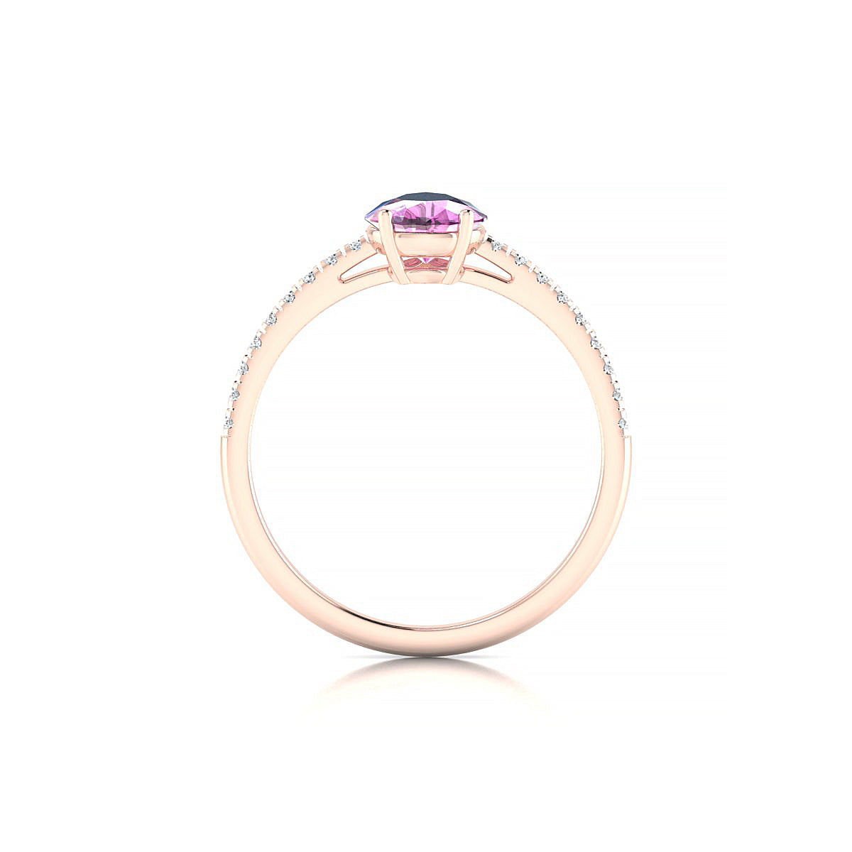Timeless | 18k Rose Gold 8 x 6 mm Pear Pink Sapphire Ring