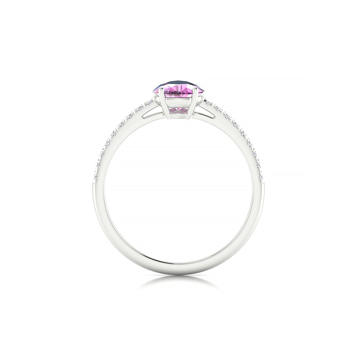 Timeless | 18k White Gold 8 x 6 mm Pear Pink Sapphire Ring
