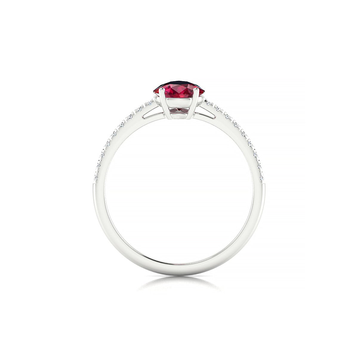 Timeless | 18k White Gold 8 x 6 mm Pear Ruby Ring