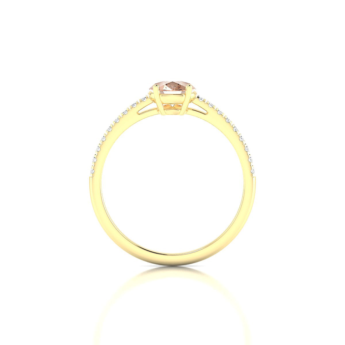 Timeless | 18k Yellow Gold 8 x 6 mm Pear Morganite Ring
