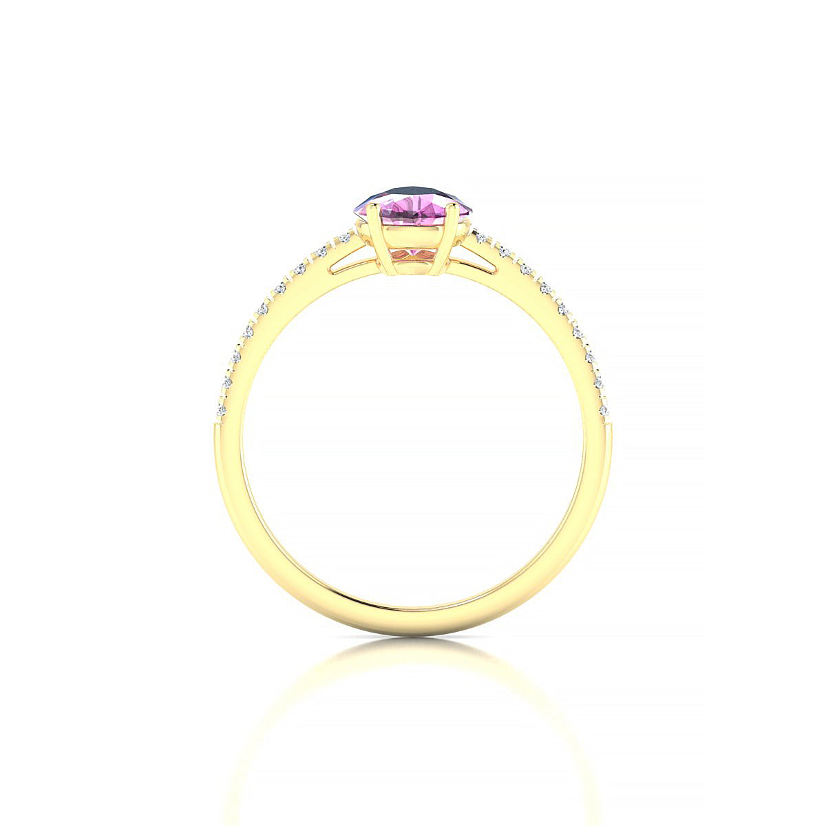 Timeless | 18k Yellow Gold 8 x 6 mm Pear Pink Sapphire Ring