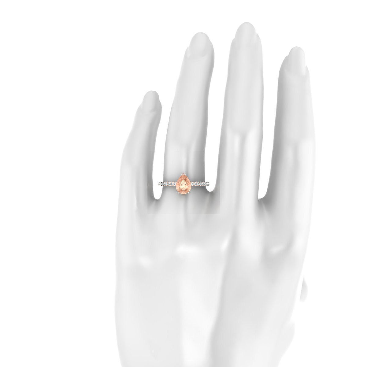 Timeless | 18k Rose Gold 8 x 6 mm Pear Morganite Ring