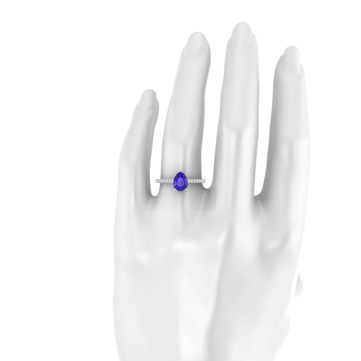 Timeless | 18k White Gold 8 x 6 mm Pear Tanzanite Ring