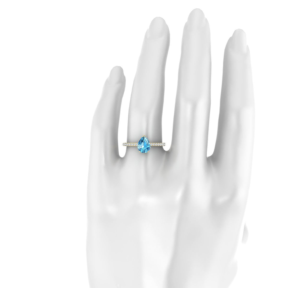 Timeless | 18k Yellow Gold 8 x 6 mm Pear Topaz Ring