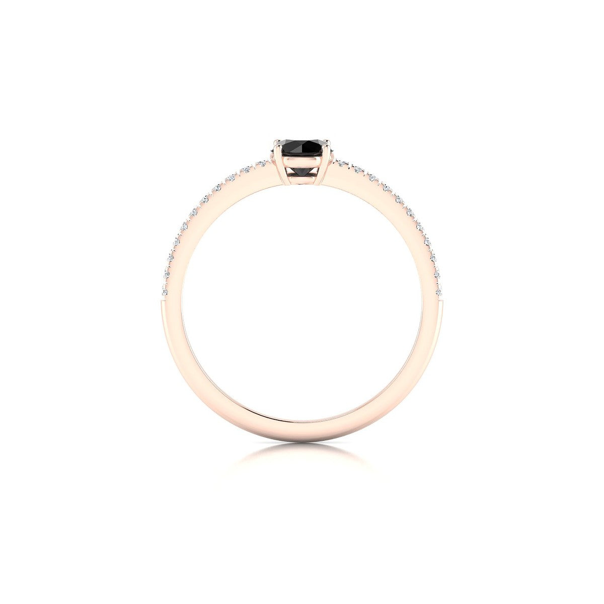 Timeless | 18k Rose Gold 4.5 mm Round Black Diamond Ring