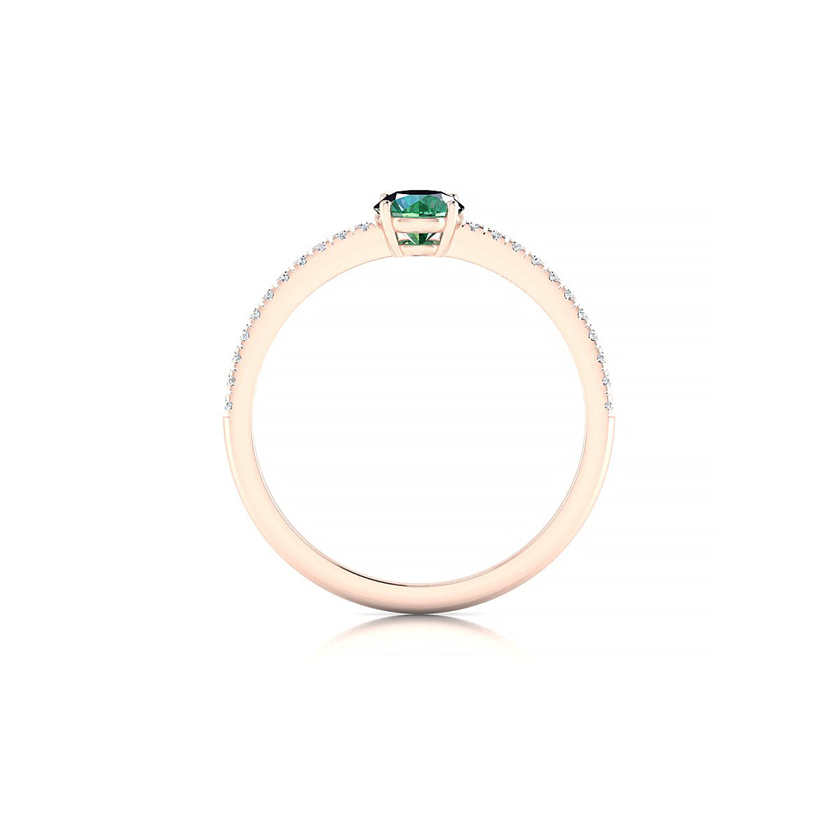 Timeless | 18k Rose Gold 4.5 mm Round Emerald Ring