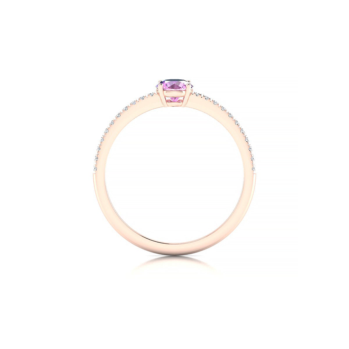 Timeless | 18k Rose Gold 4.5 mm Round Pink Sapphire Ring