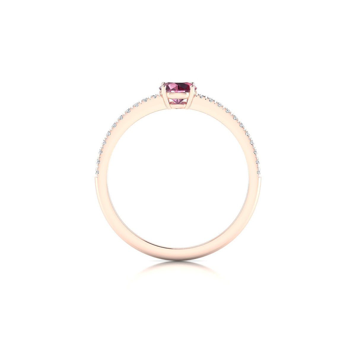Timeless | 18k Rose Gold 4.5 mm Round Rhodolite Ring