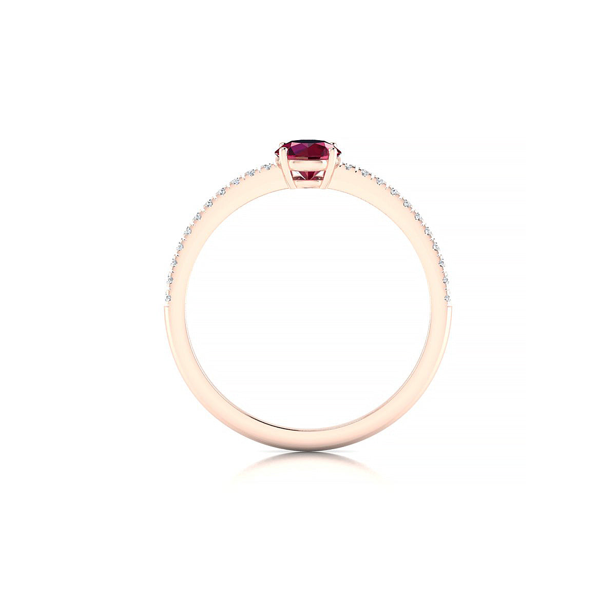 Timeless | 18k Rose Gold 4.5 mm Round Ruby Ring