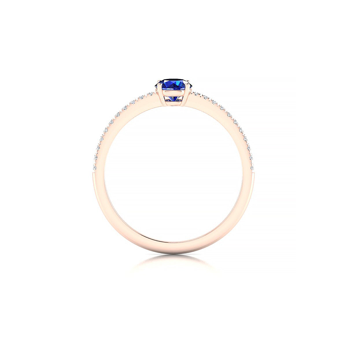 Timeless | 18k Rose Gold 4.5 mm Round Sapphire Ring