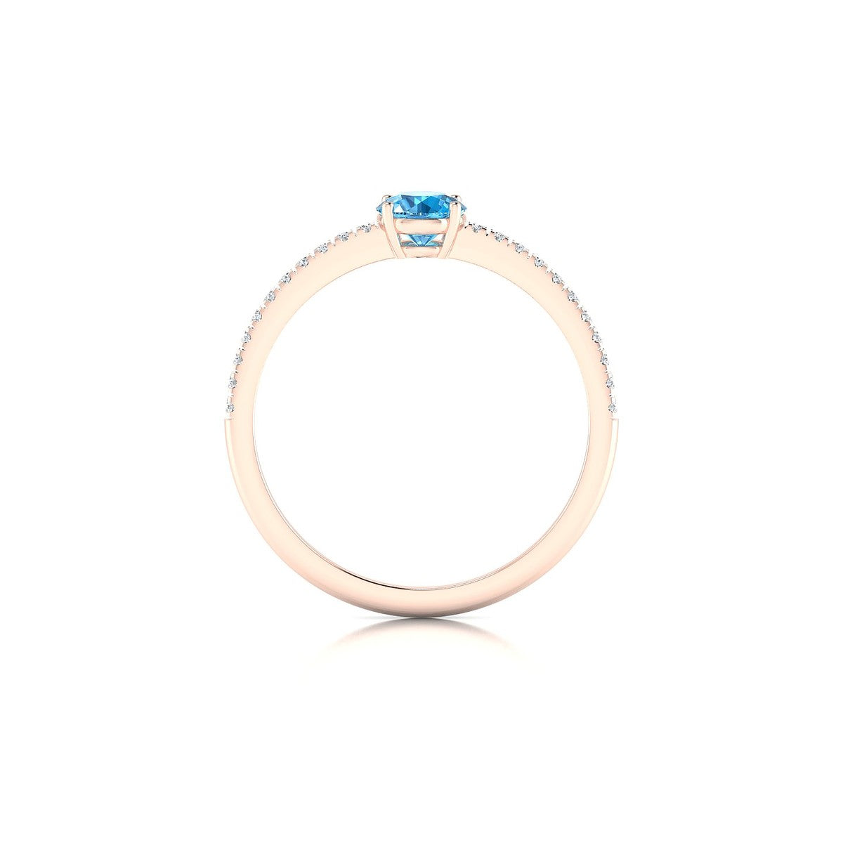 Timeless | 18k Rose Gold 4.5 mm Round Topaz Ring