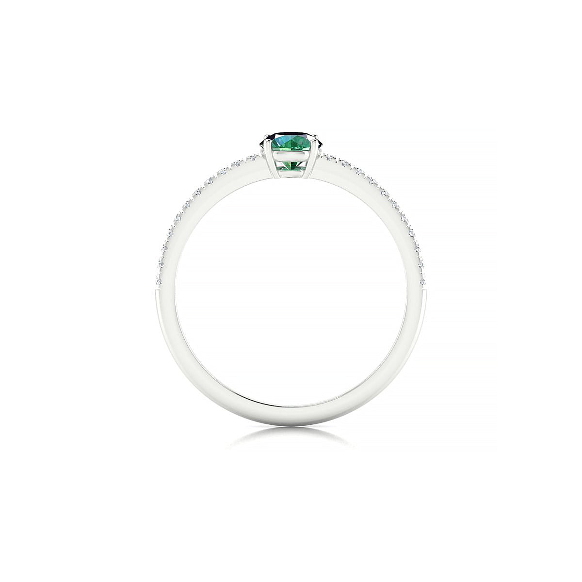 Timeless | 18k White Gold 4.5 mm Round Emerald Ring