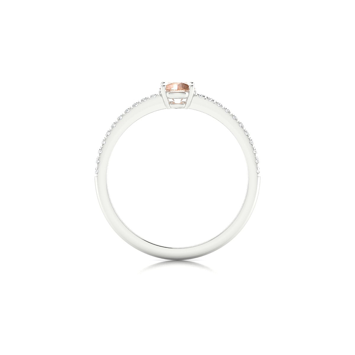 Timeless | 18k White Gold 4.5 mm Round Morganite Ring