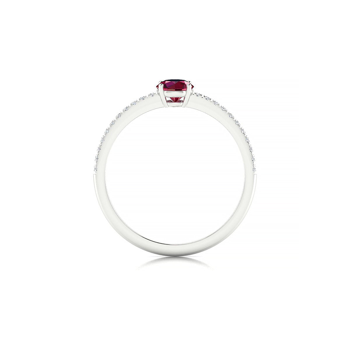 Timeless | 18k White Gold 4.5 mm Round Ruby Ring