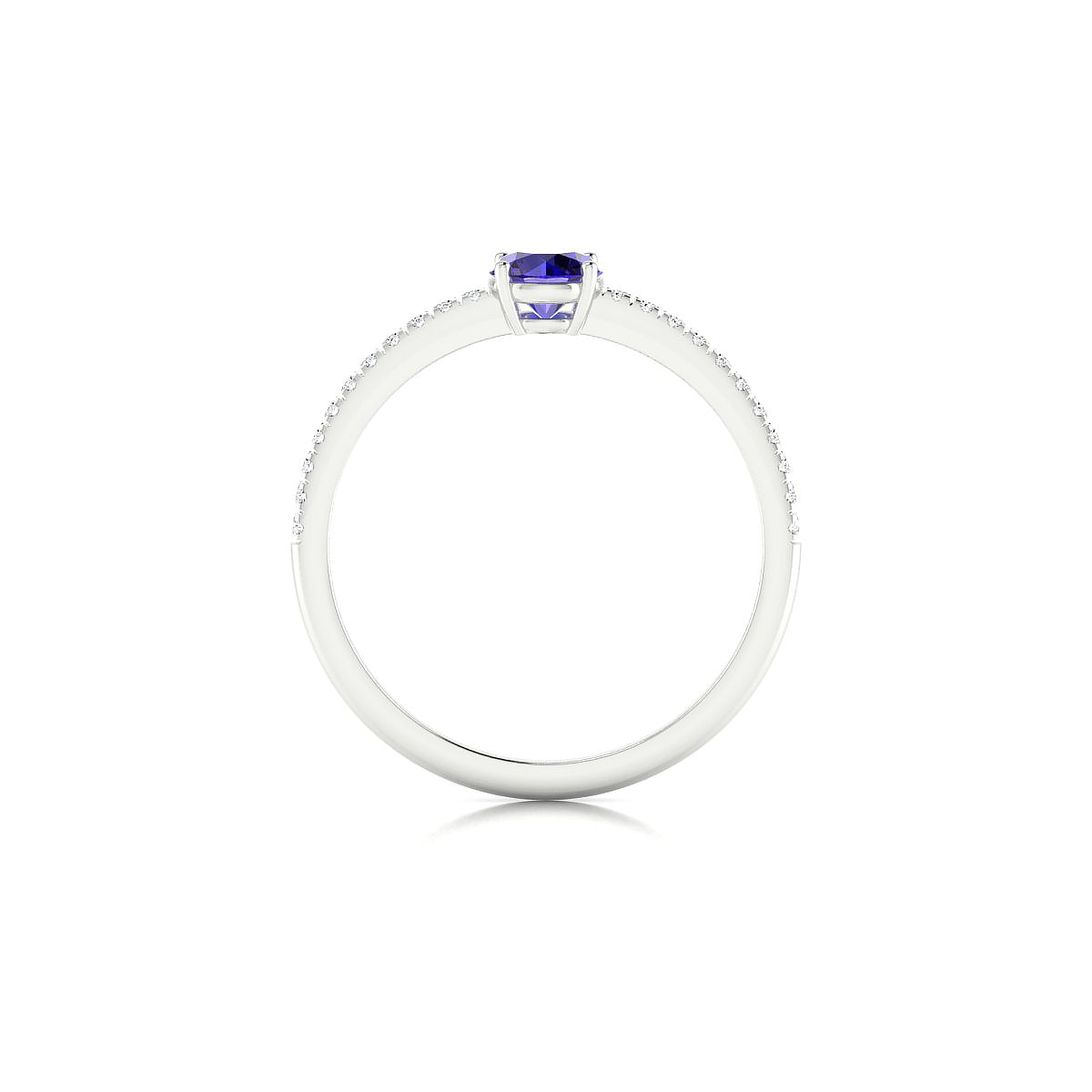 Timeless | 18k White Gold 4.5 mm Round Tanzanite Ring