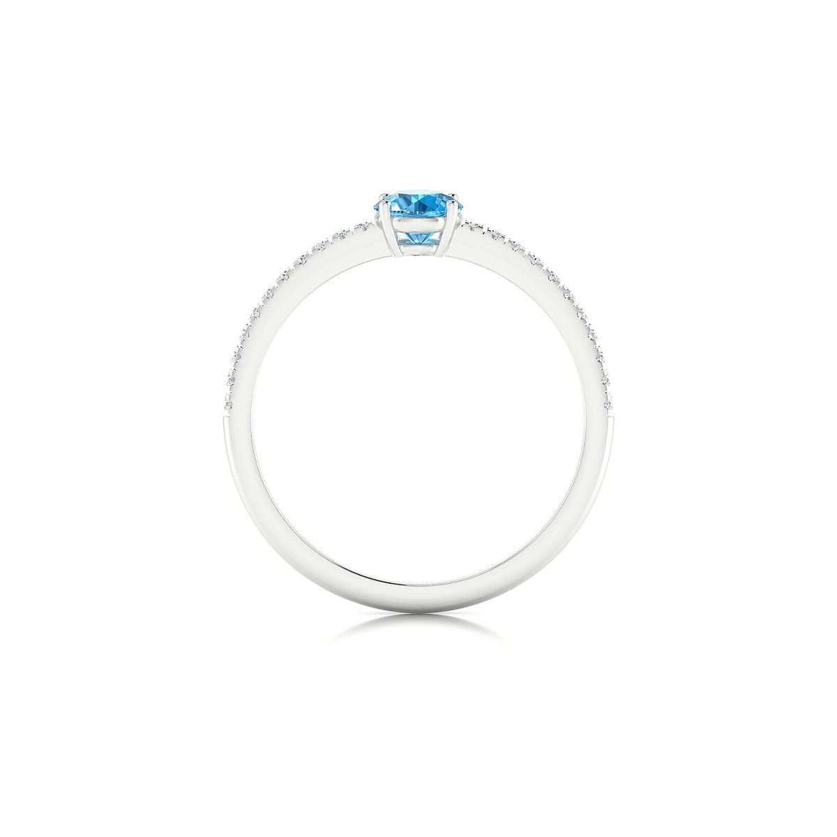 Timeless | 18k White Gold 4.5 mm Round Topaz Ring