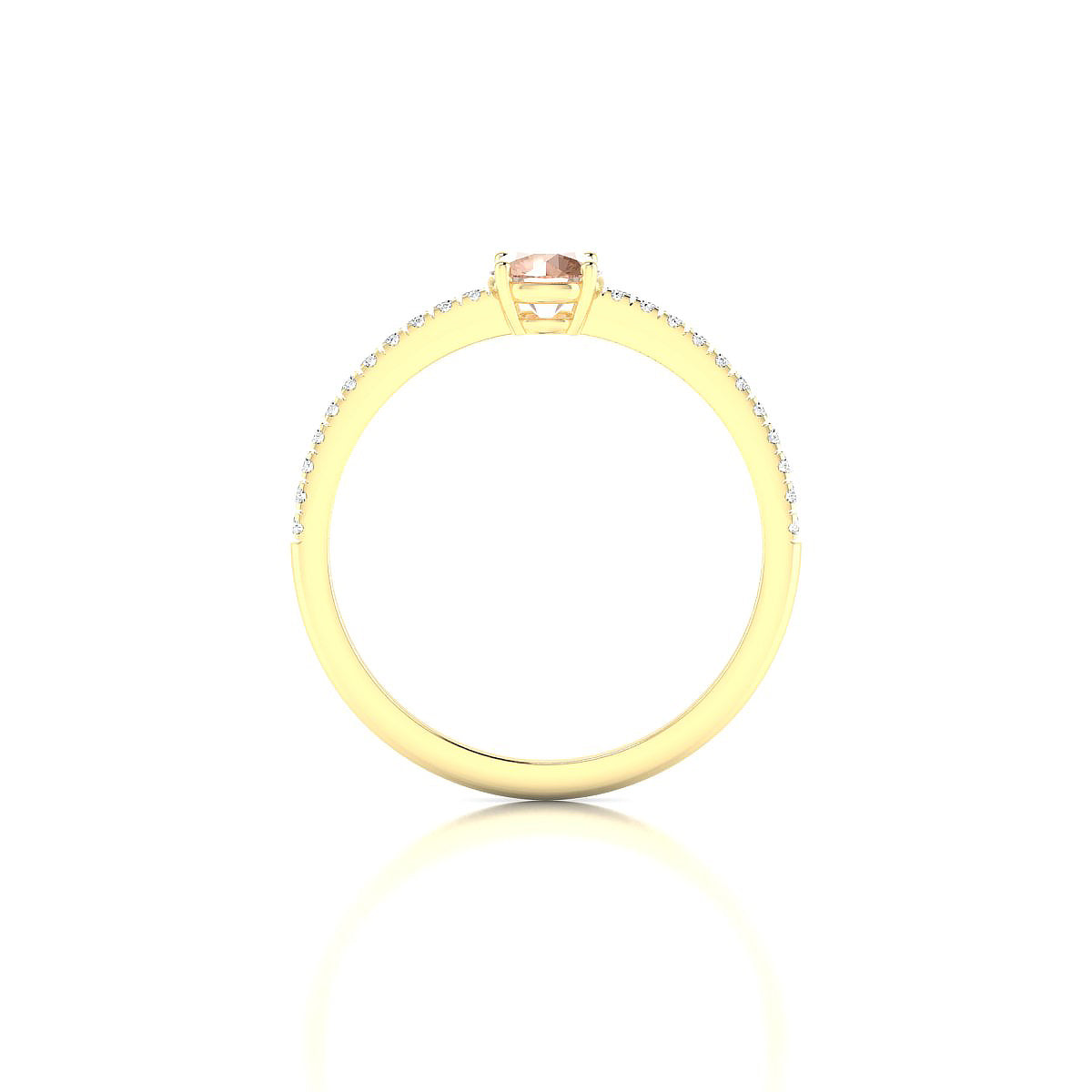 Timeless | 18k Yellow Gold 4.5 mm Round Morganite Ring