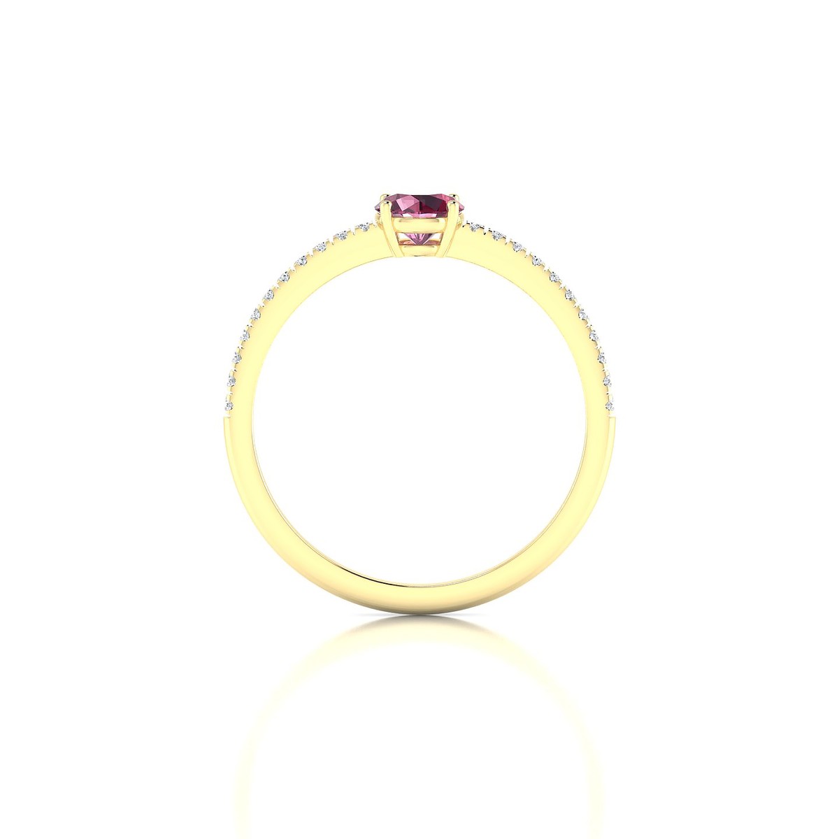 Timeless | 18k Yellow Gold 4.5 mm Round Rhodolite Ring