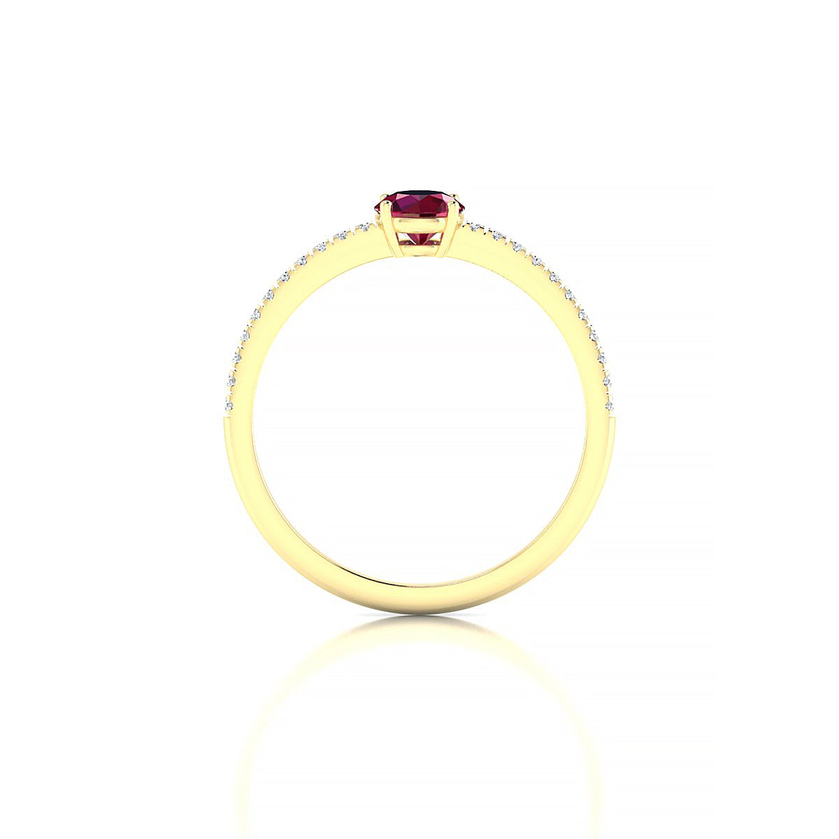 Timeless | 18k Yellow Gold 4.5 mm Round Ruby Ring