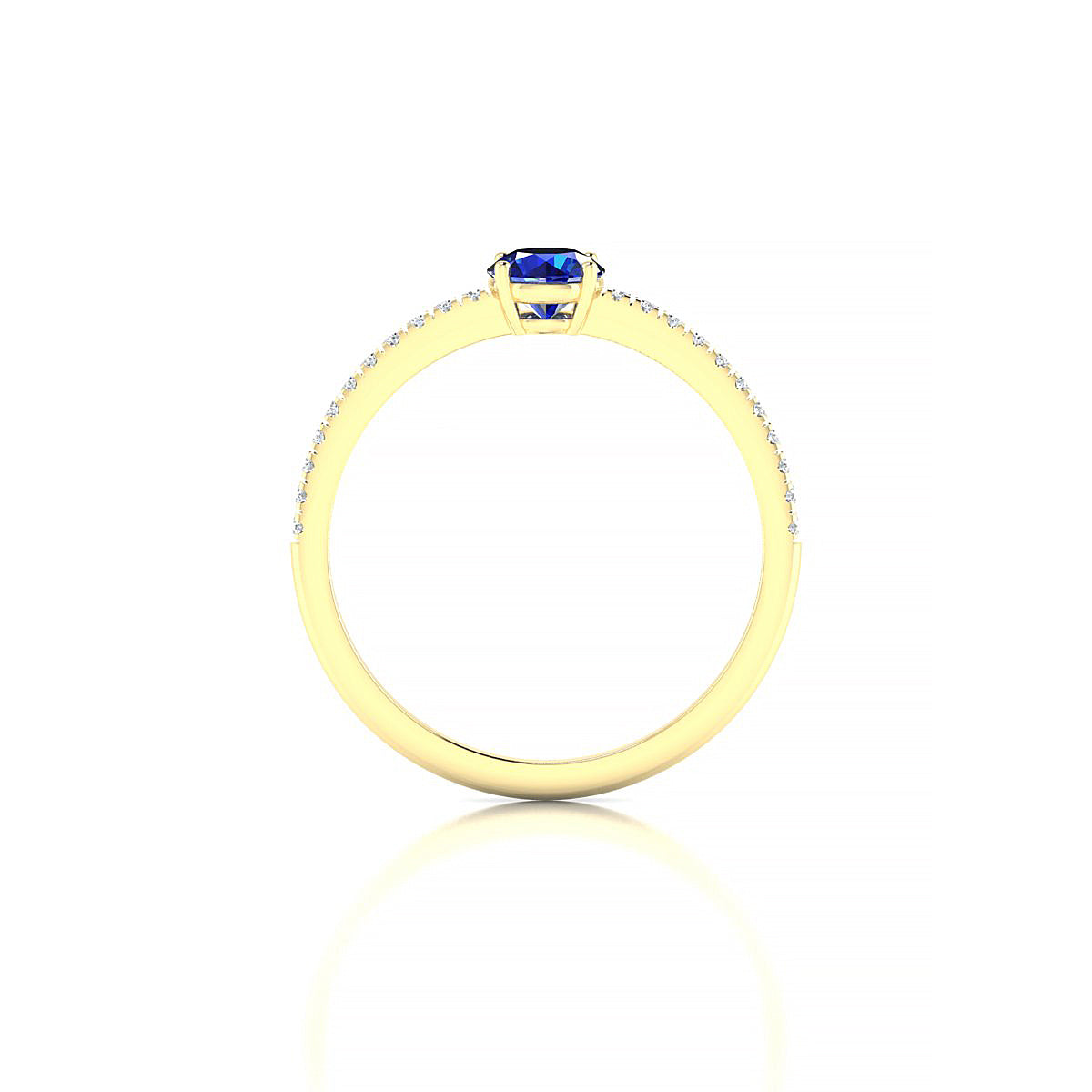Timeless | 18k Yellow Gold 4.5 mm Round Sapphire Ring