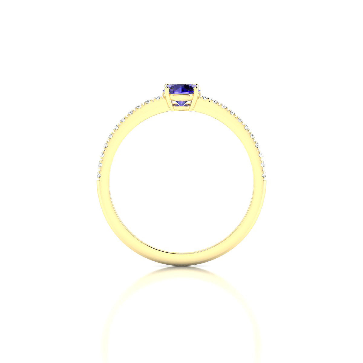 Timeless | 18k Yellow Gold 4.5 mm Round Tanzanite Ring