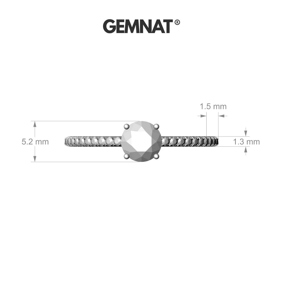 Timeless | 18k White Gold 5.2 mm Round Diamond Ring