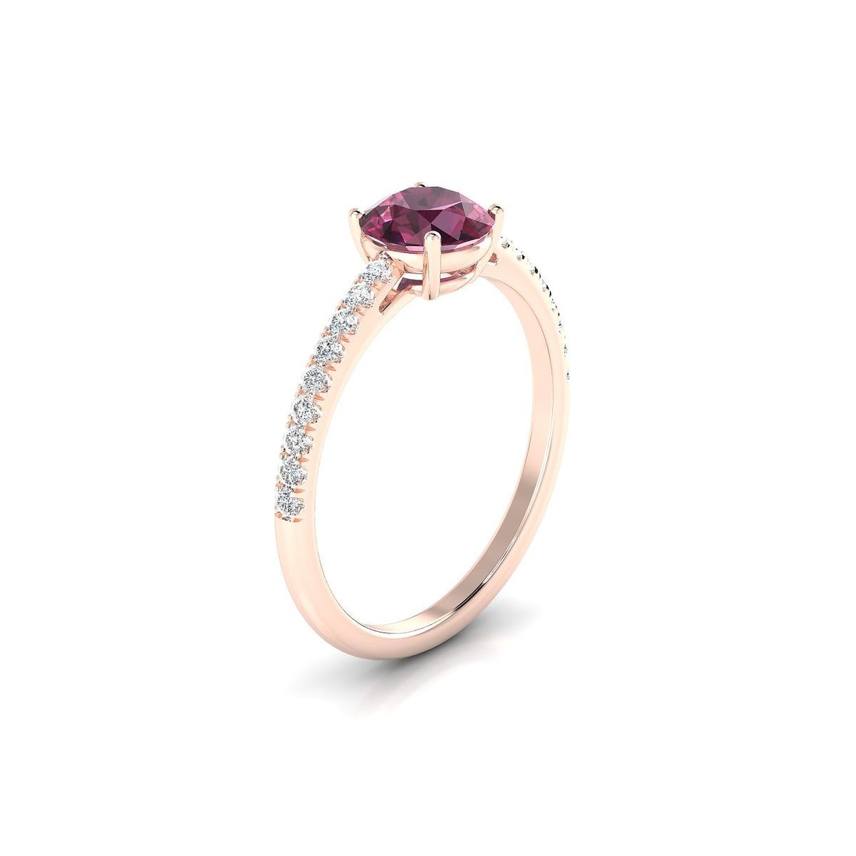 Timeless | 18k Rose Gold 6 mm Round Rhodolite Ring