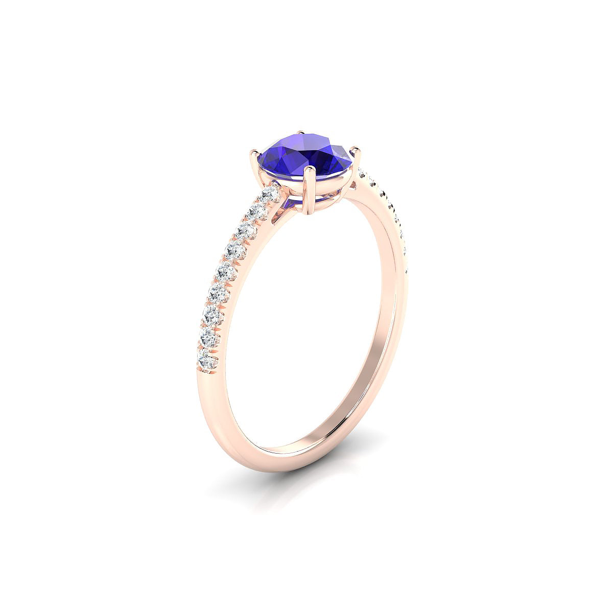 Timeless | 18k Rose Gold 6 mm Round Tanzanite Ring