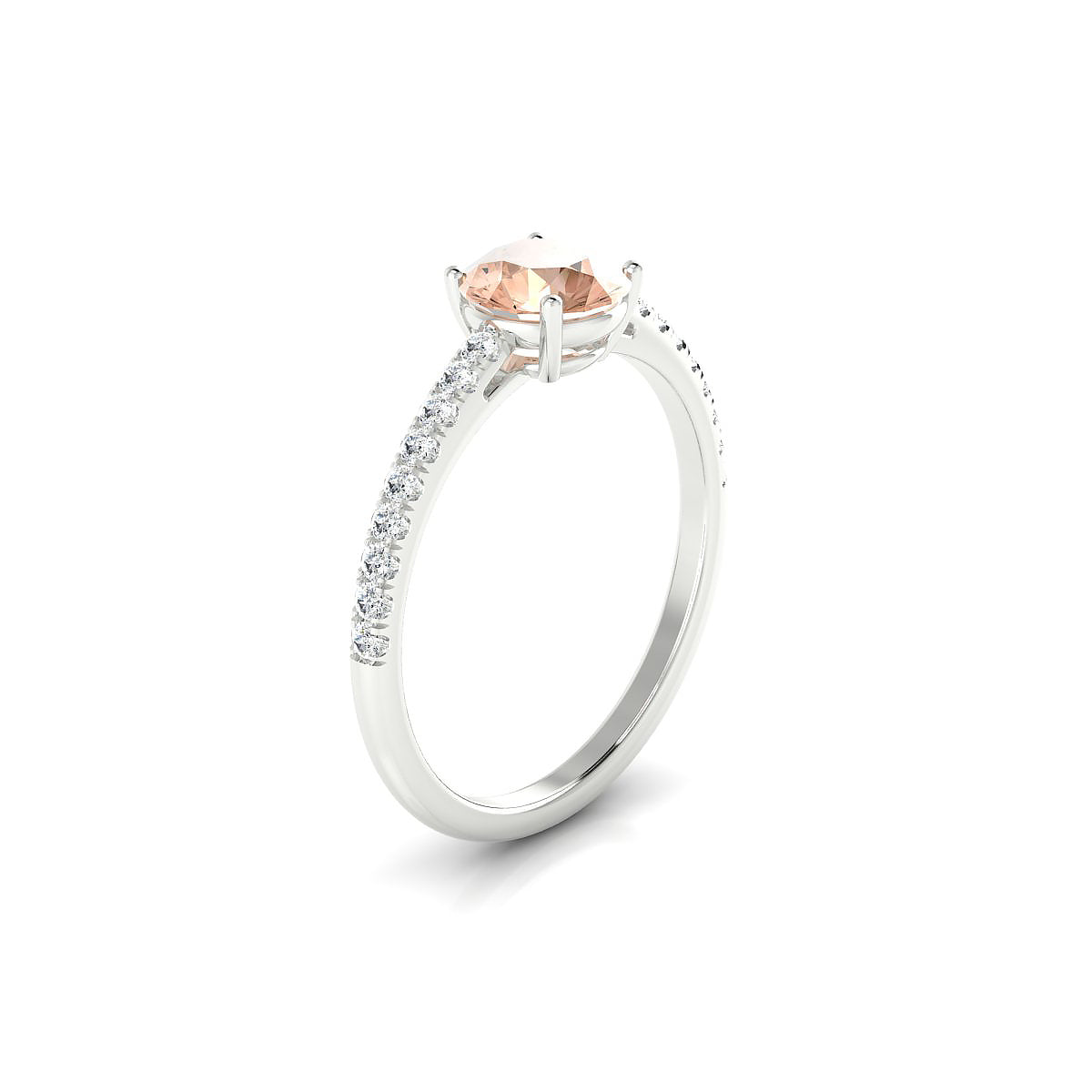 Timeless | 18k White Gold 6 mm Round Morganite Ring
