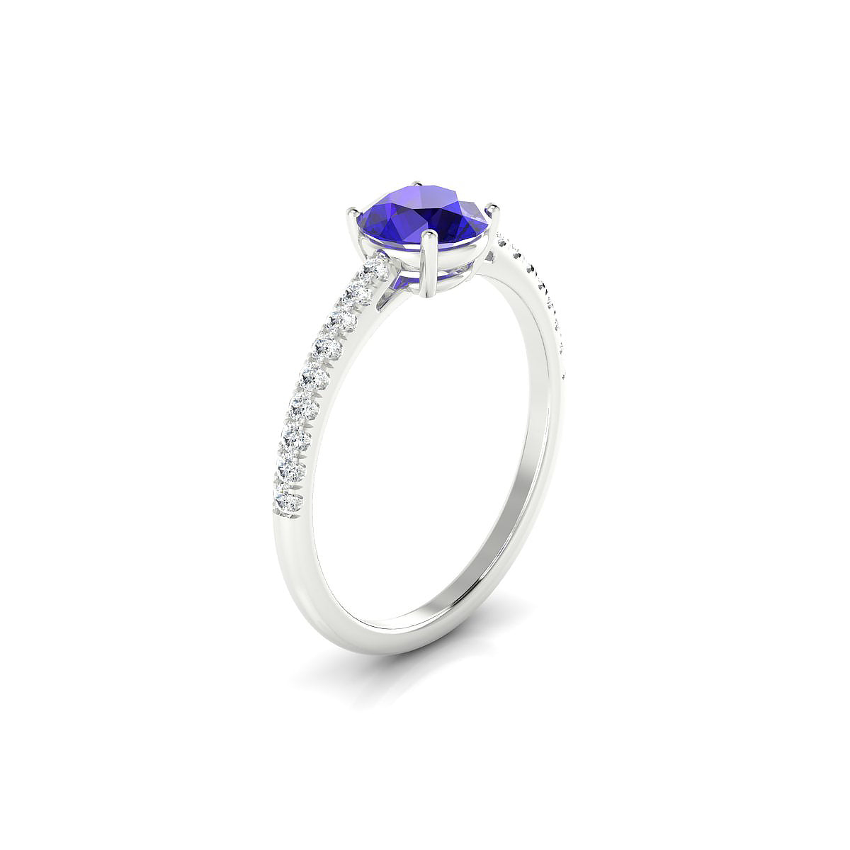 Timeless | 18k White Gold 6 mm Round Tanzanite Ring