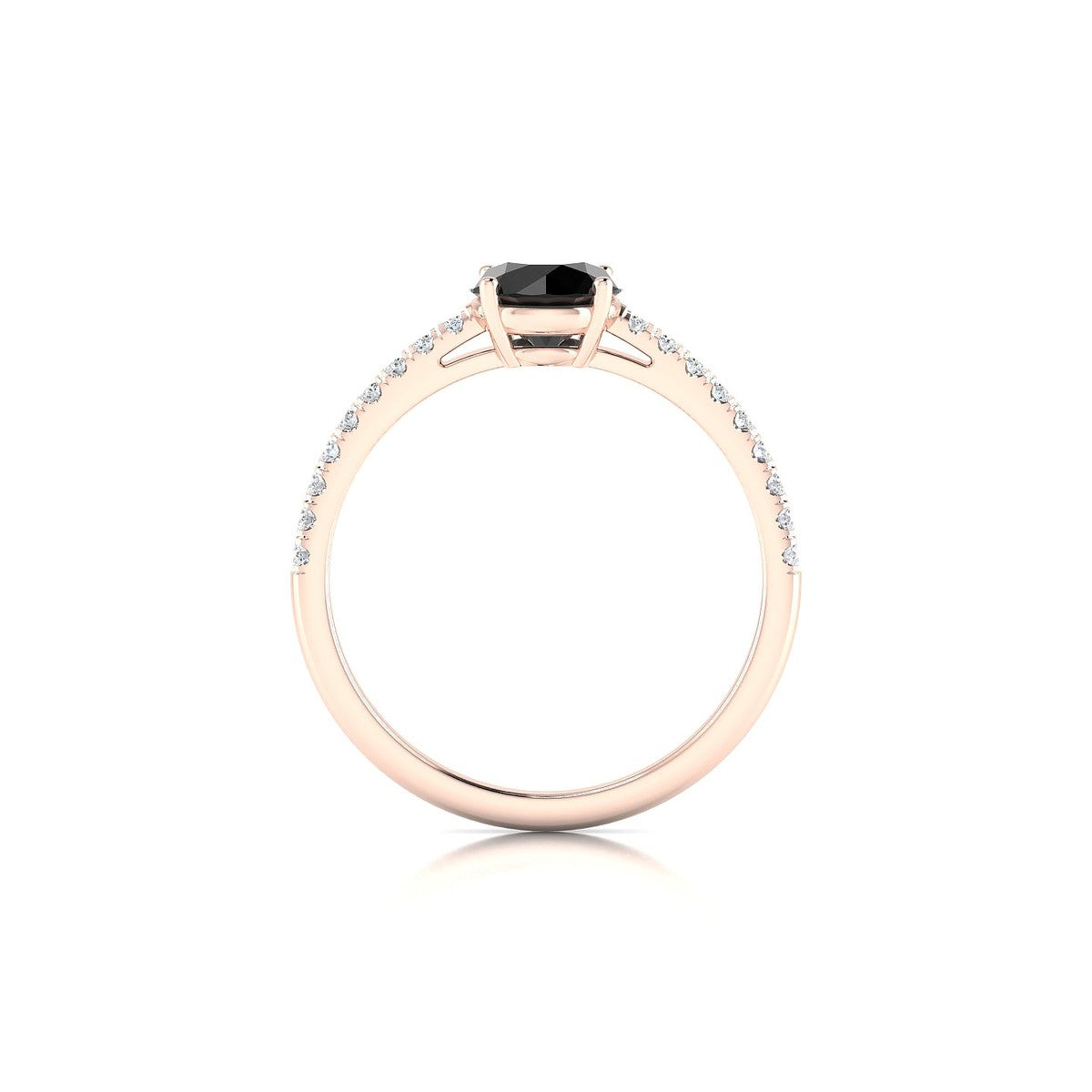 Timeless | 18k Rose Gold 6 mm Round Black Diamond Ring