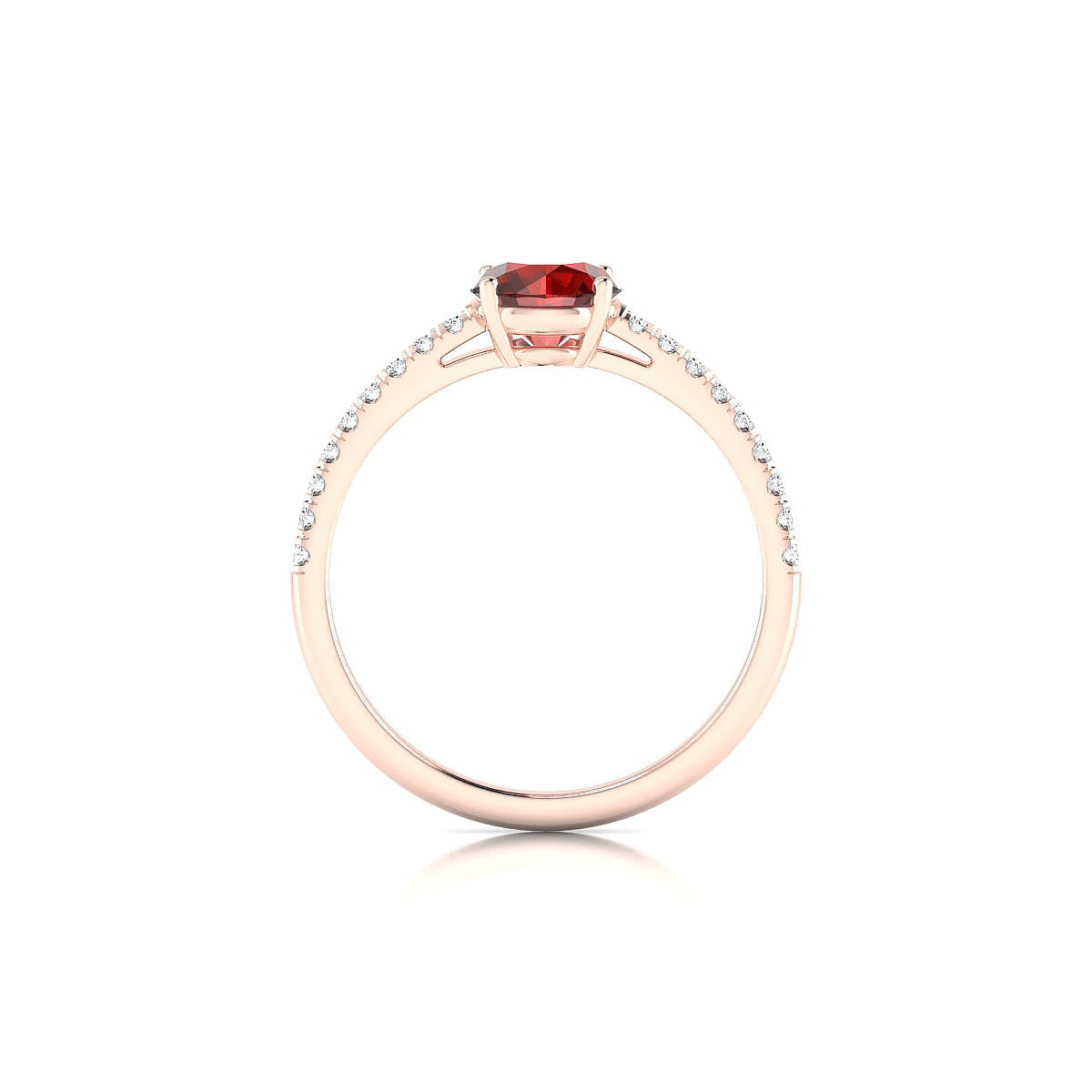 Timeless | 18k Rose Gold 6 mm Round Garnet Ring