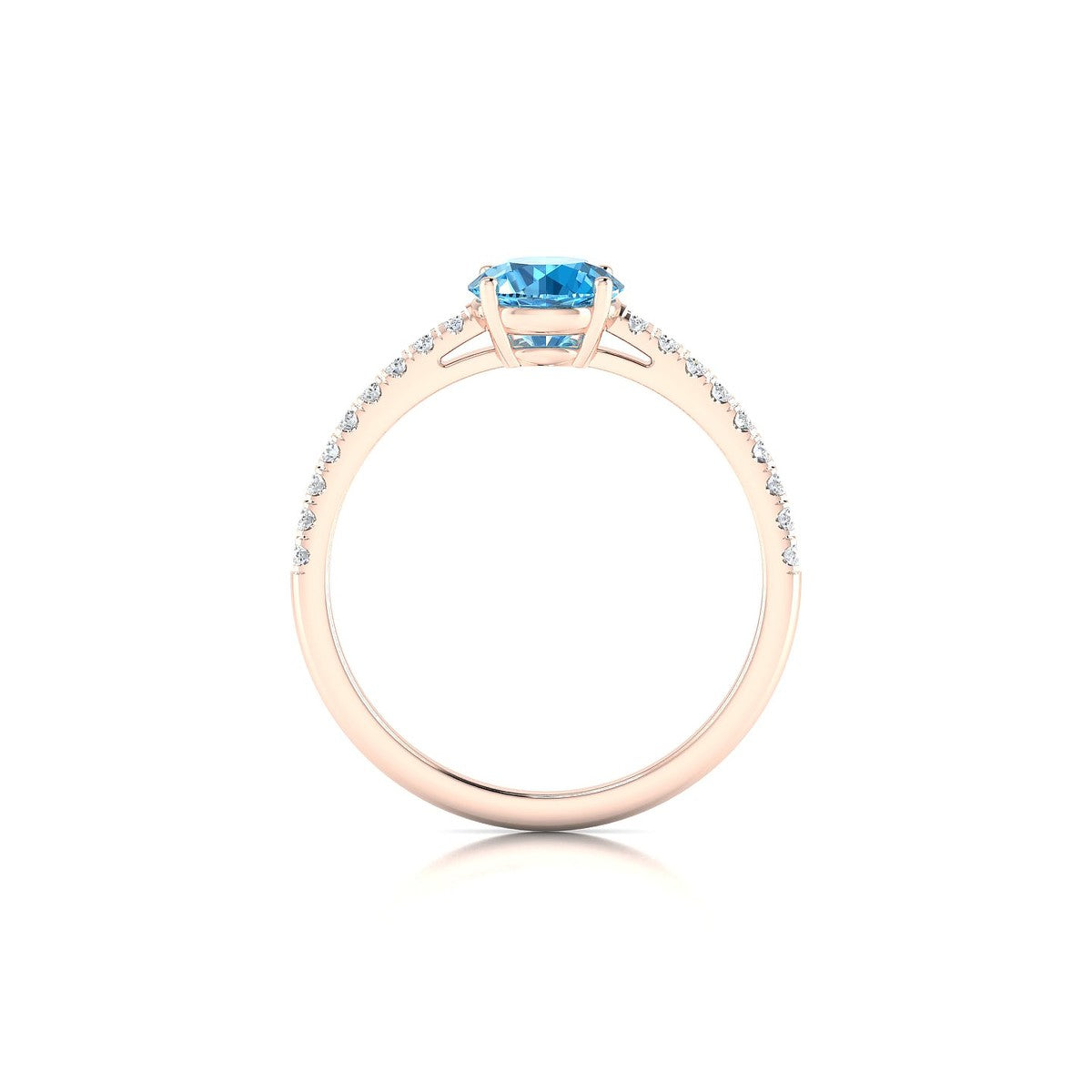 Timeless | 18k Rose Gold 6 mm Round Topaz Ring