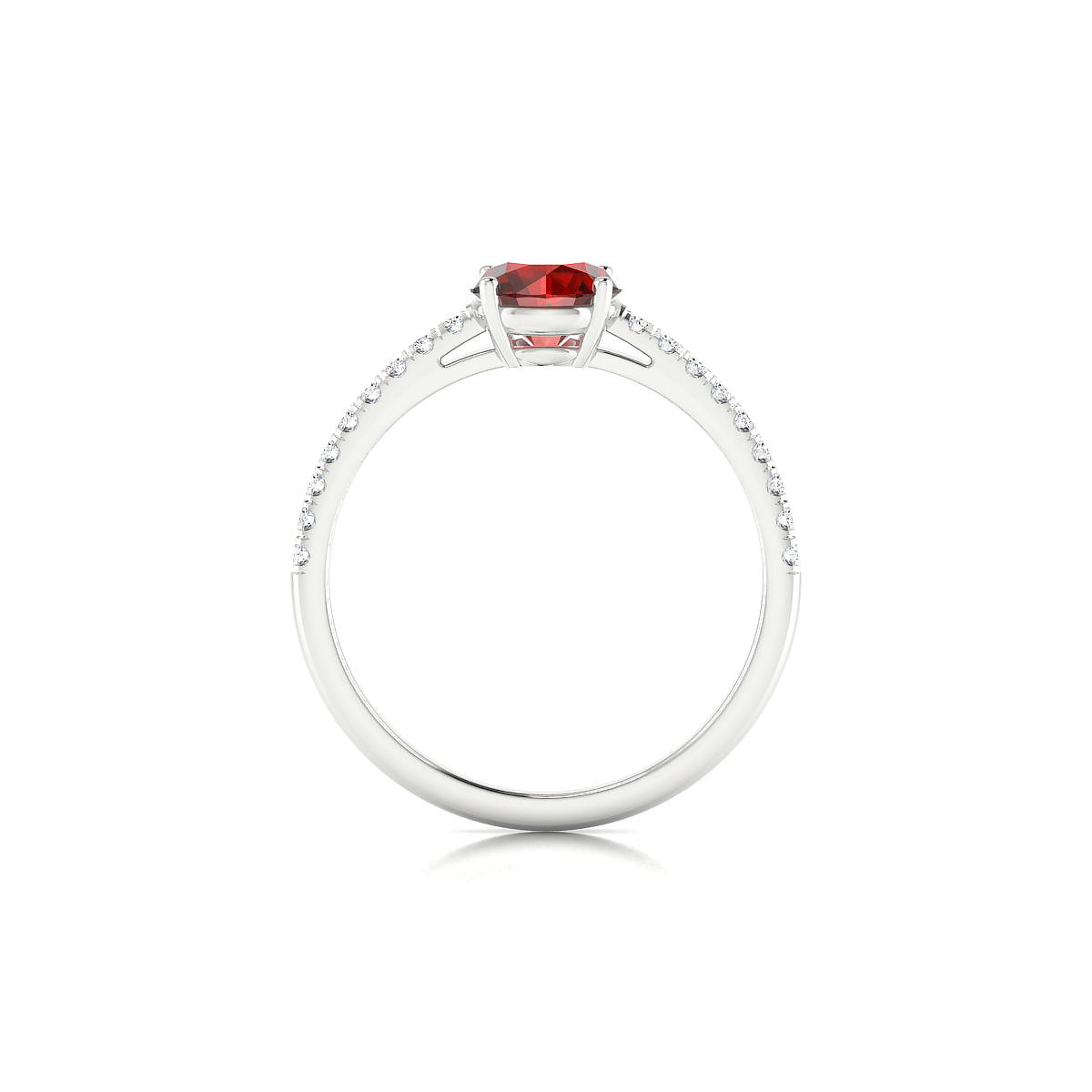 Timeless | 18k White Gold 6 mm Round Garnet Ring
