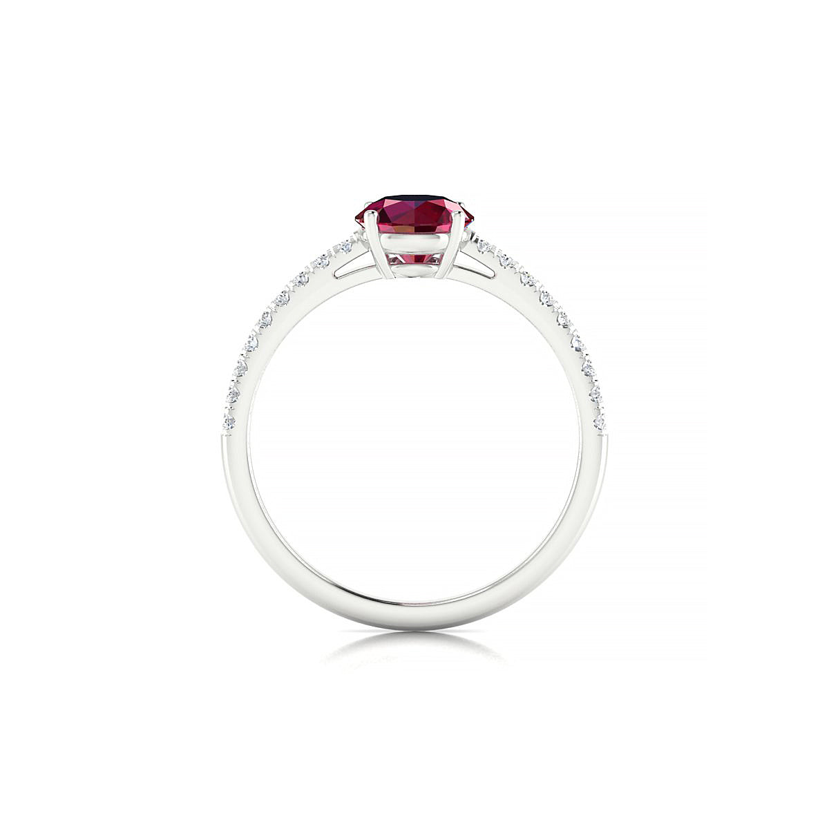 Timeless | 18k White Gold 6 mm Round Ruby Ring